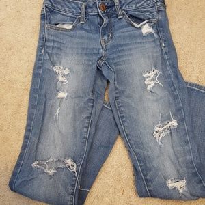 American Eagle Distressed Blue jeggings