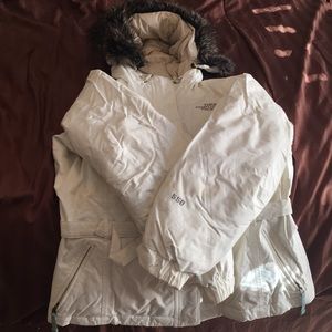 Warm white North Face Coat