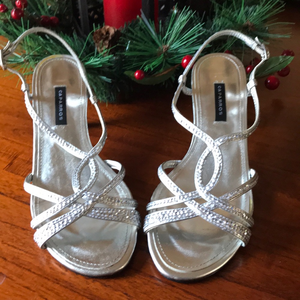 Silver Caparros festive small heels