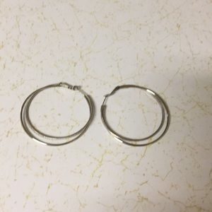 Lia Sophia double hoop silver earrings