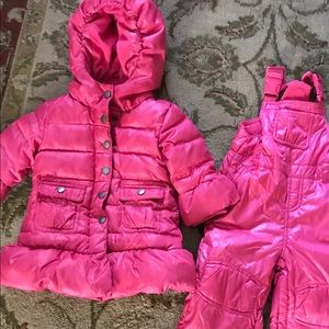 Girls Baby Gap Pink Down Coat and Snow Pant SET