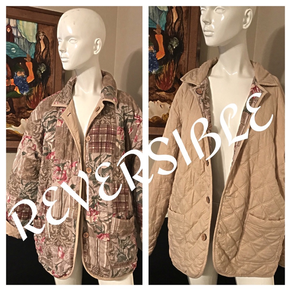 Reversible Quilted Jacket Size 18 NWOT