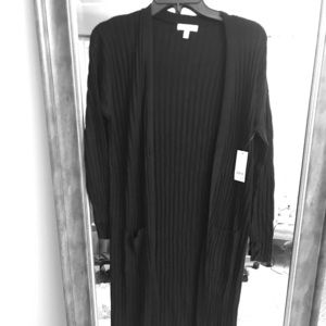 Black bp long ribbed cardigan brand new