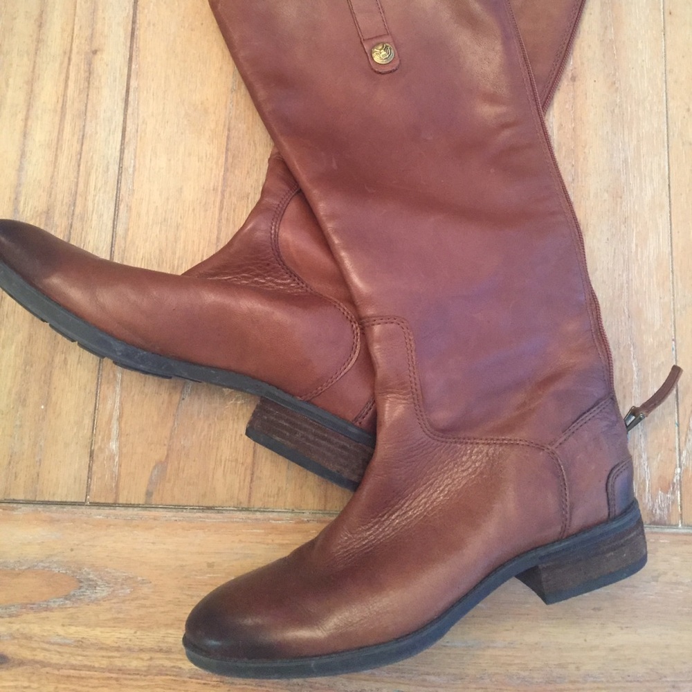 Same Edelman women’s 7 cognac riding boots brown