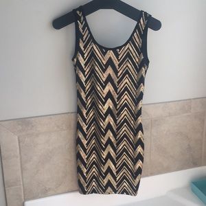 Black & gold chevron sequin dress (NYE DRESS)