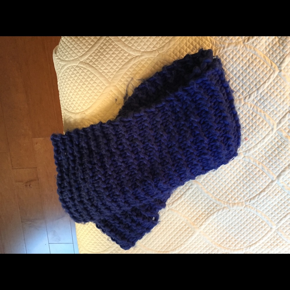 Blue Zara Knit Cable Scarf