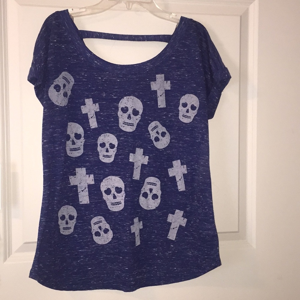 Blue Skull Shirt Size SMALL