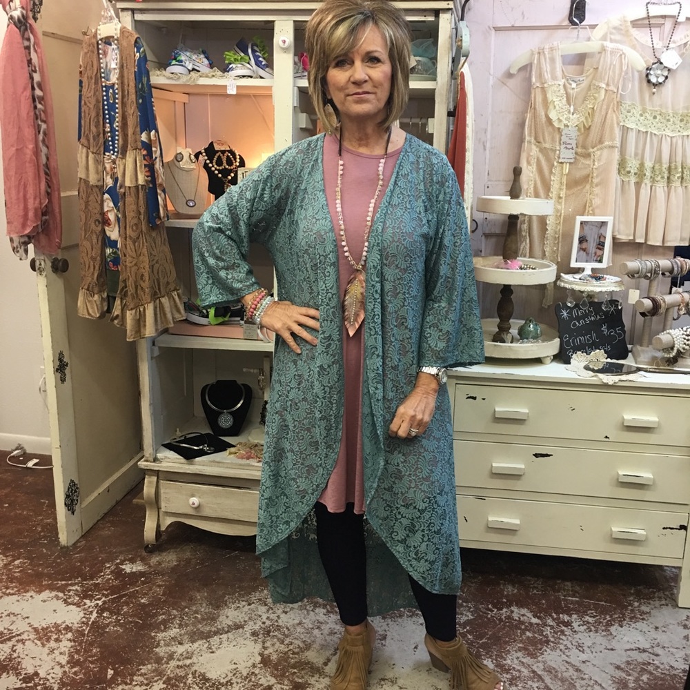 Mint Lace Duster