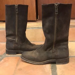 Frye zip side leather boots