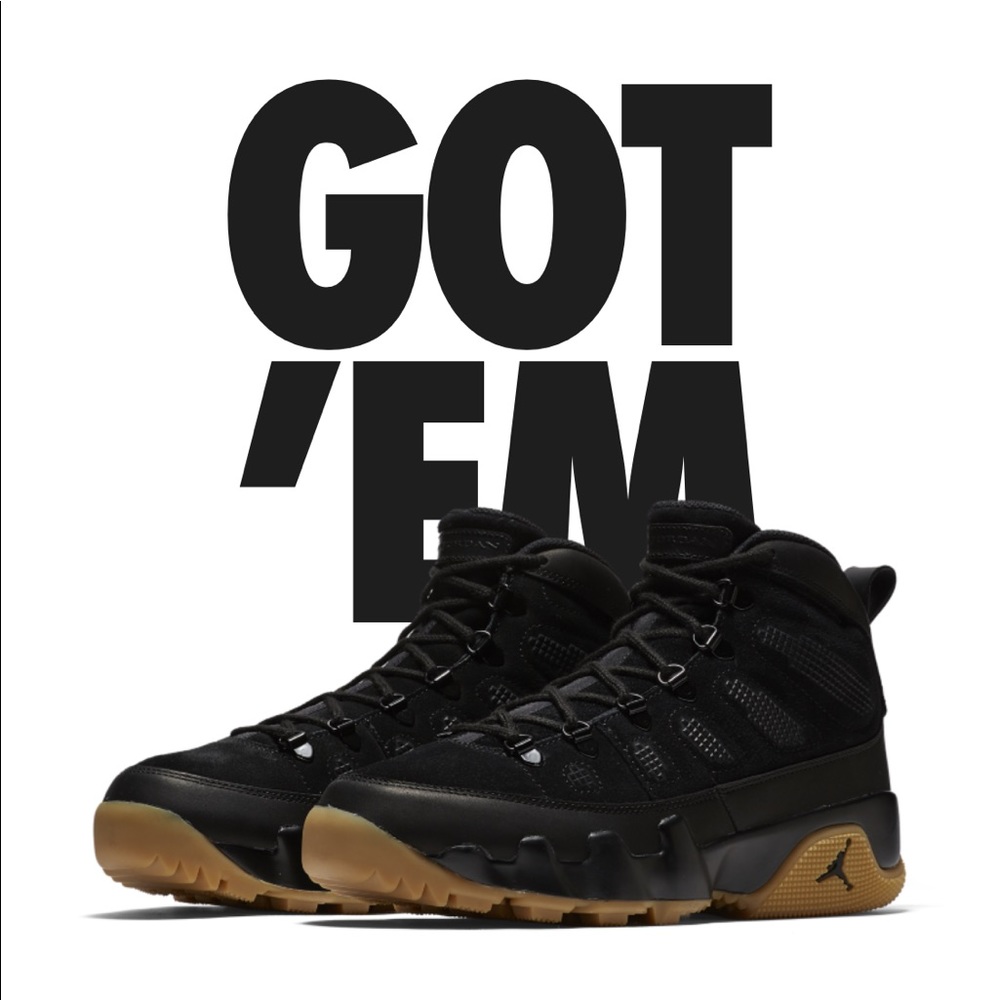 Air Jordan 9 Black Boot Gum