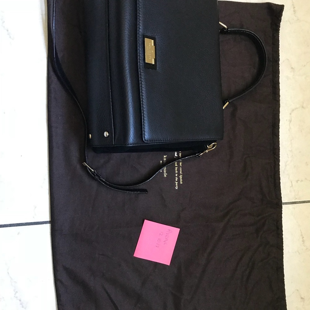 Kate Spade Large Magnolia Park Suede Laurel Black