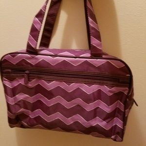 31 Plum Chevron Handle It Bag