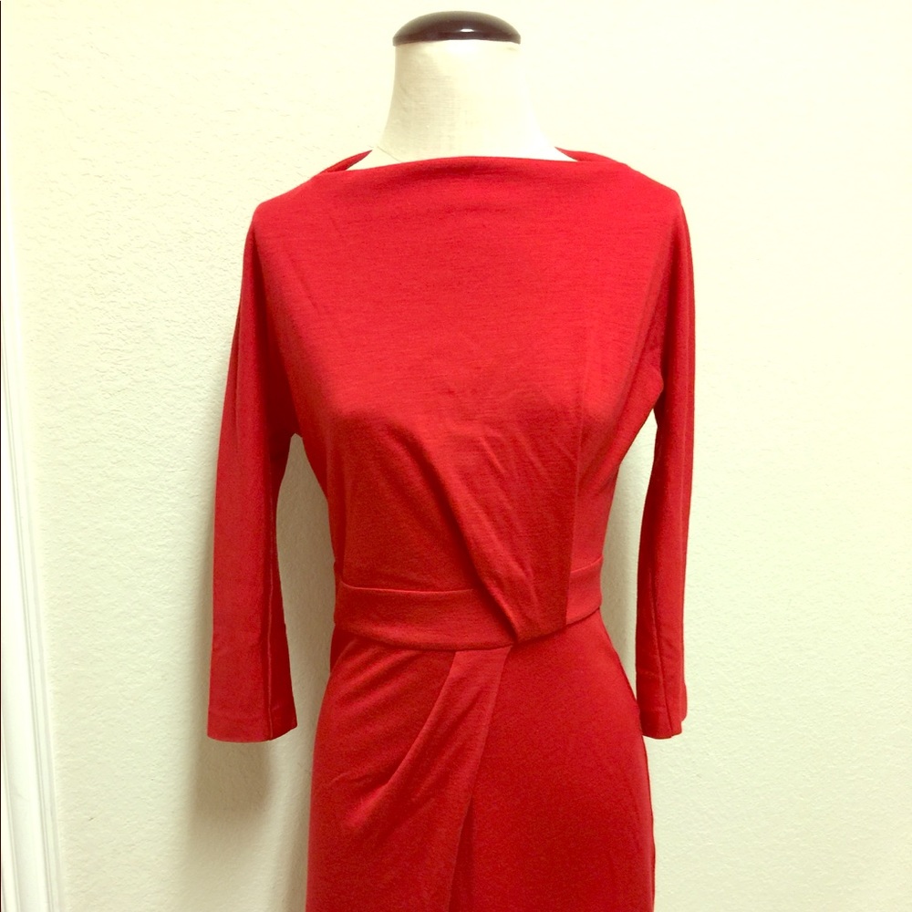 Salvatore Ferragamo red knit dress sz 38