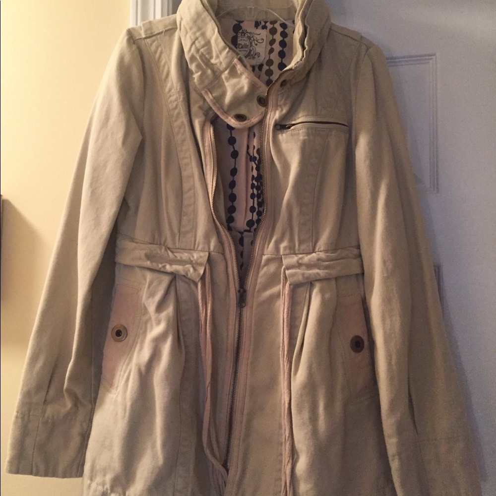 XS women’s khaki utility jacket boutique brand