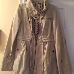XS women’s khaki utility jacket boutique brand