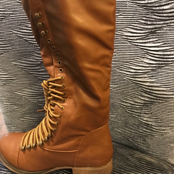 Zippered Lace up riding boots - Picture 1 of 2