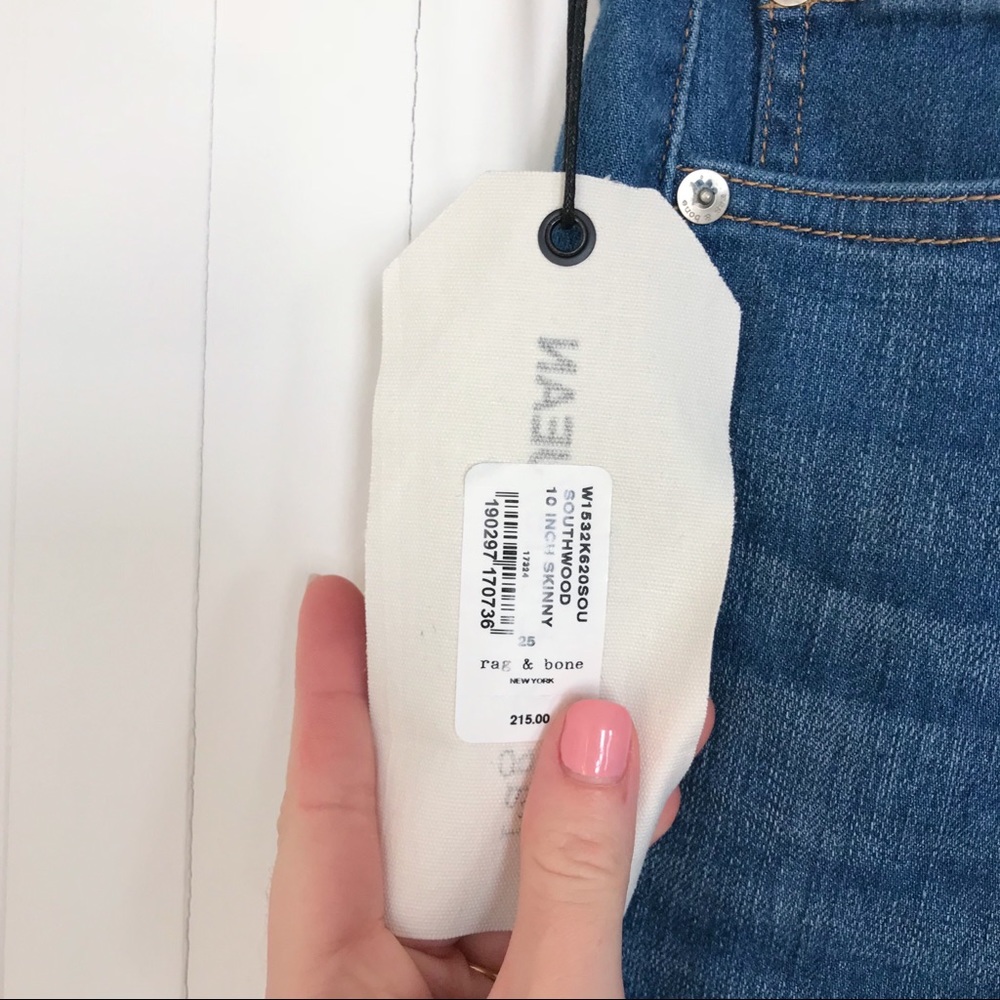 NWT Rag & Bone High Rise (10”) Light Wash Jeans - Picture 2 of 4