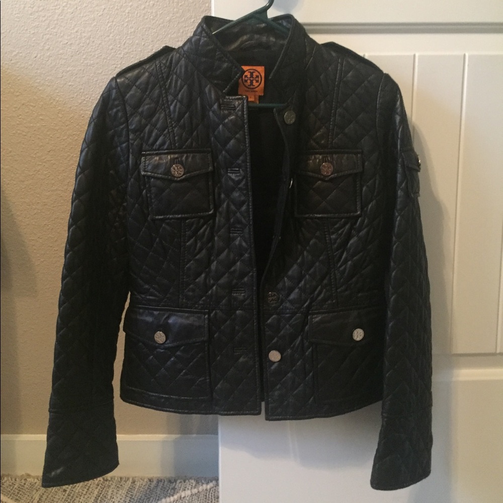Tory Burch Quilted Leather Jacket