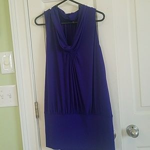 Express purple short sleeve top gathered S