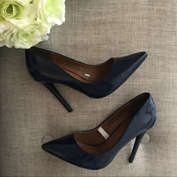 Mossimo Supply Co. Shoes - Classic Navy Semi Patent Leather Pumps
