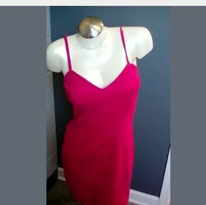Firenze Santa Barbara Hot Pink Suede Leather Dress