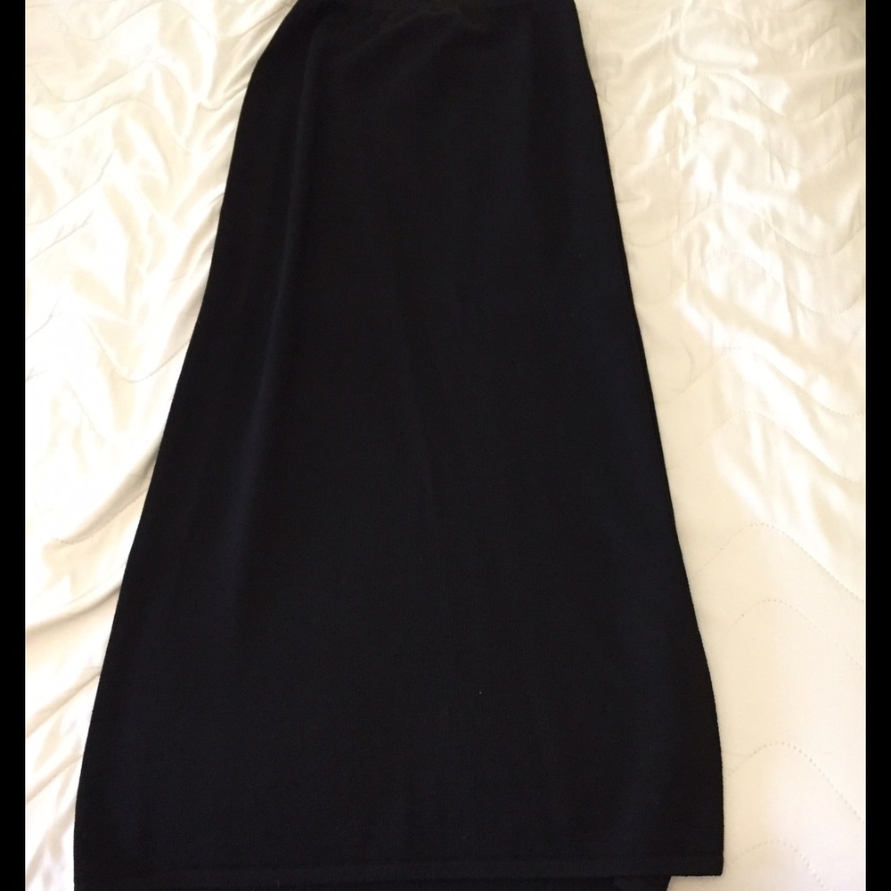 St. John Evening knit black full length skirt