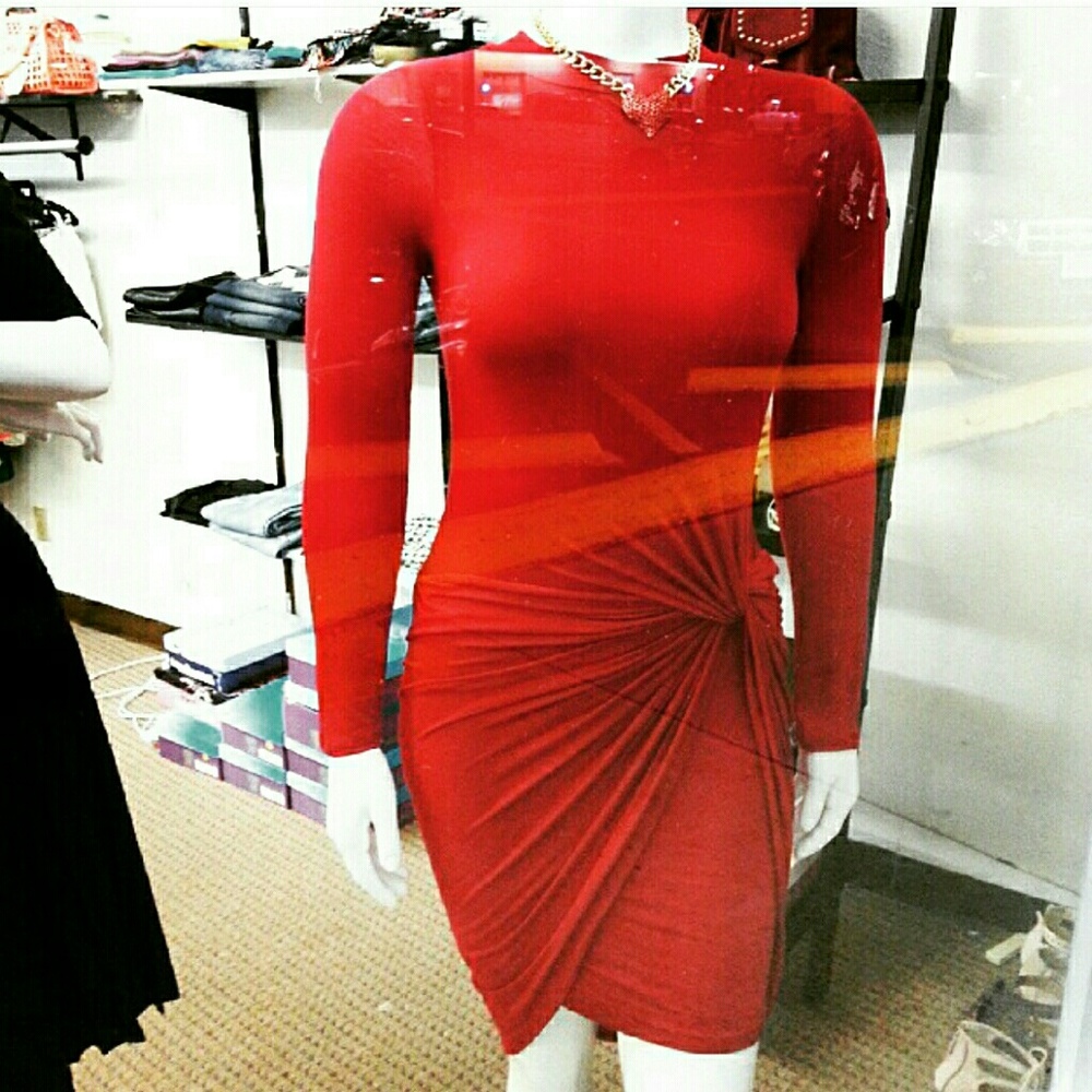 Long sleeve plus size dress