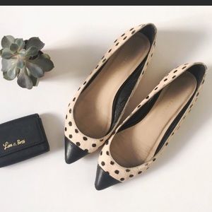 Loeffler randall tan polka dot flats 7.5