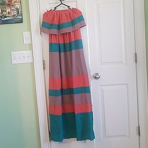 Karlie multi colored strapless maxi dress size S