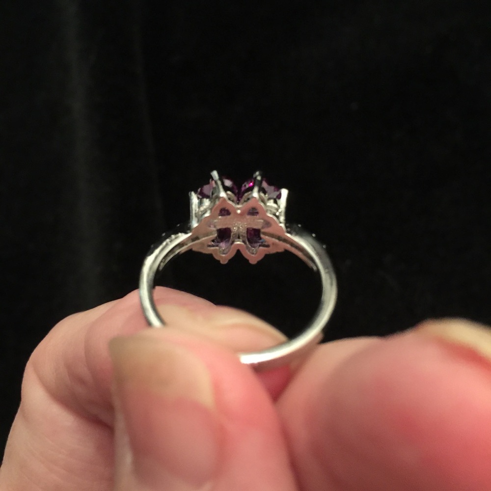 Clover Purple Crystal Ring - Picture 5 of 6