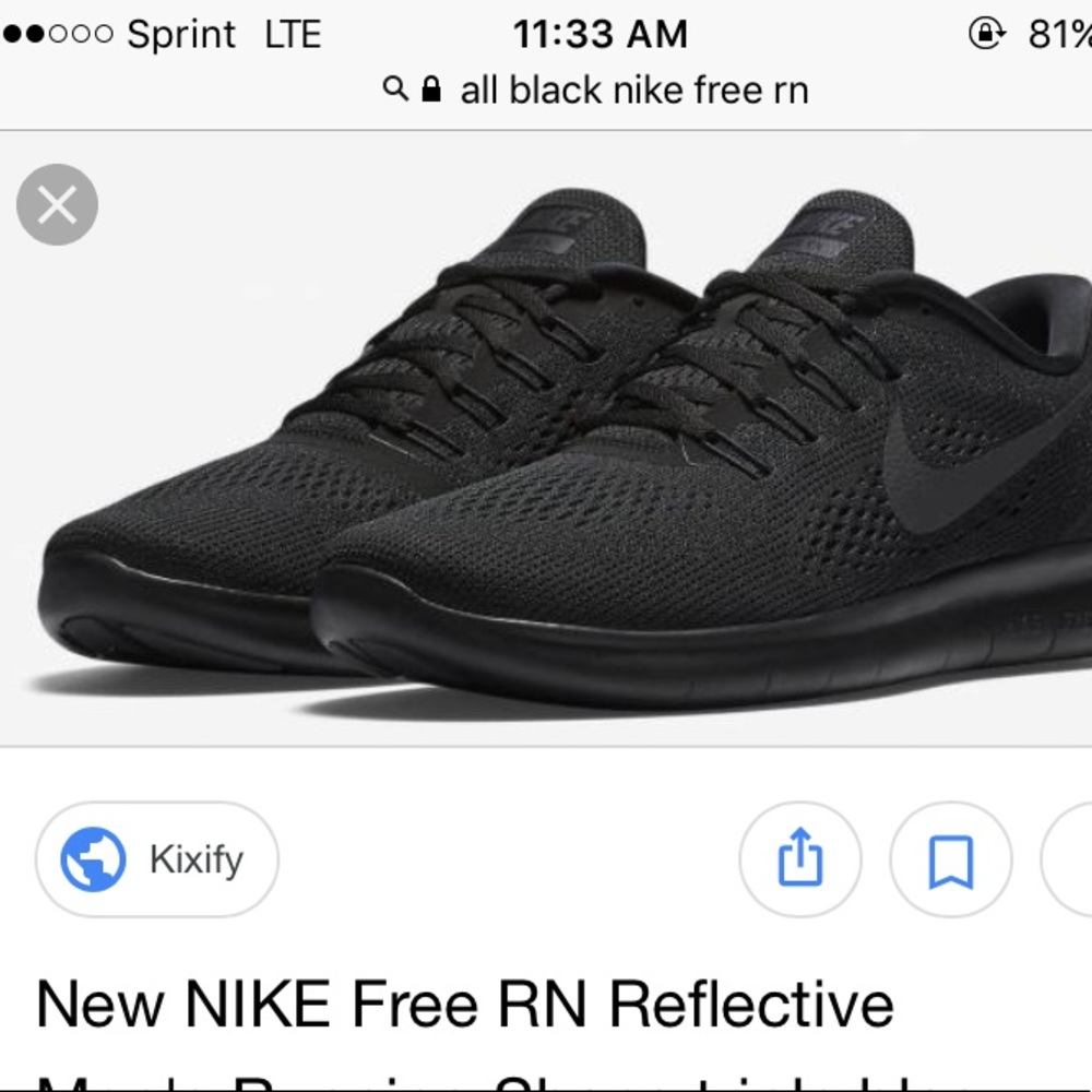 All black Nike free rn