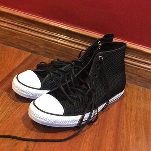 New Converse All Star Black White Woven Knit 10 12