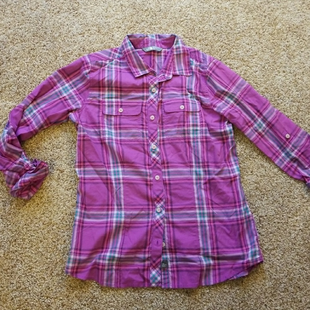 North Face plaid button down