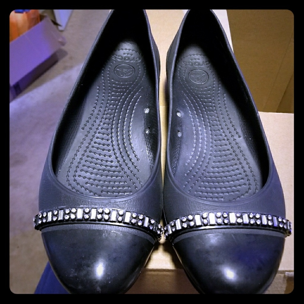 Black Crocs Ballet Flats - like new