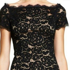 Adrianna Papell Cap-Sleeve Lace Sheath Dress