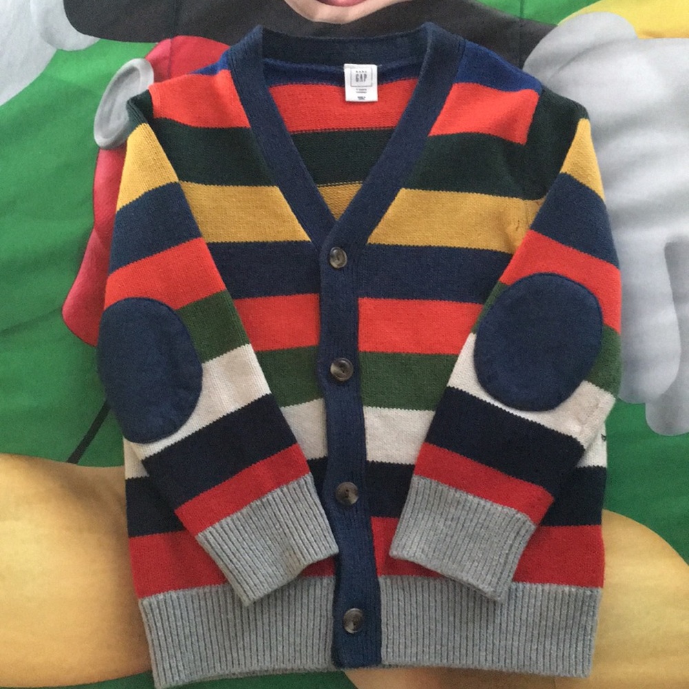 GAP boys holiday stripe cardigan