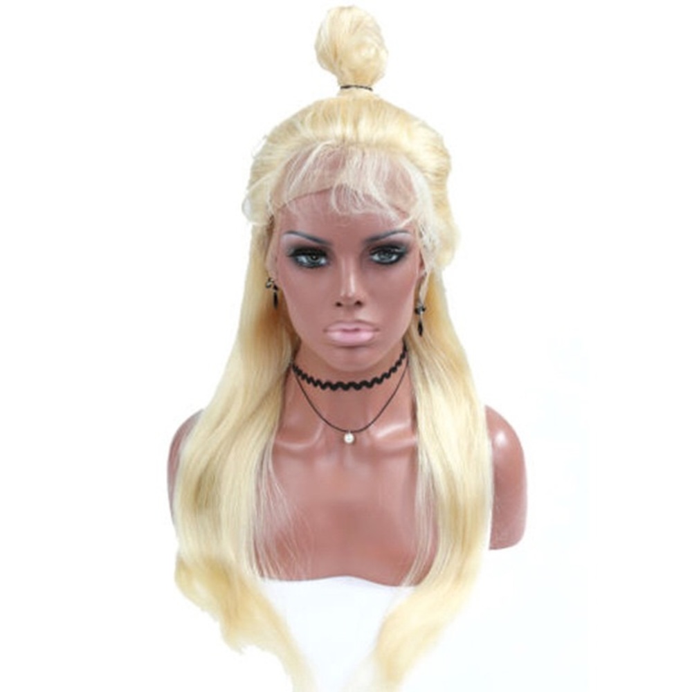 Indian remy Blonde Full Lace Straight Wig 130%