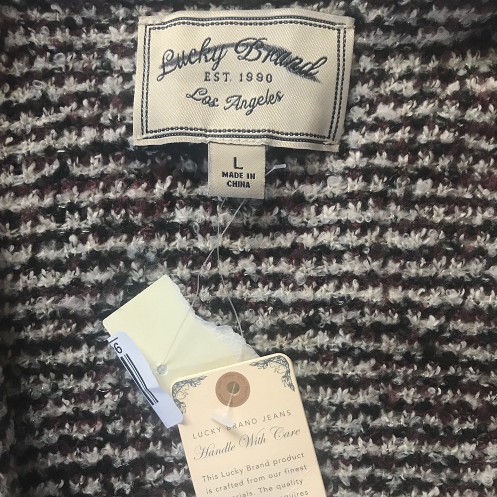Lucky Brand Brushed Knit Cardigan New With Tags L - Picture 2 of 3