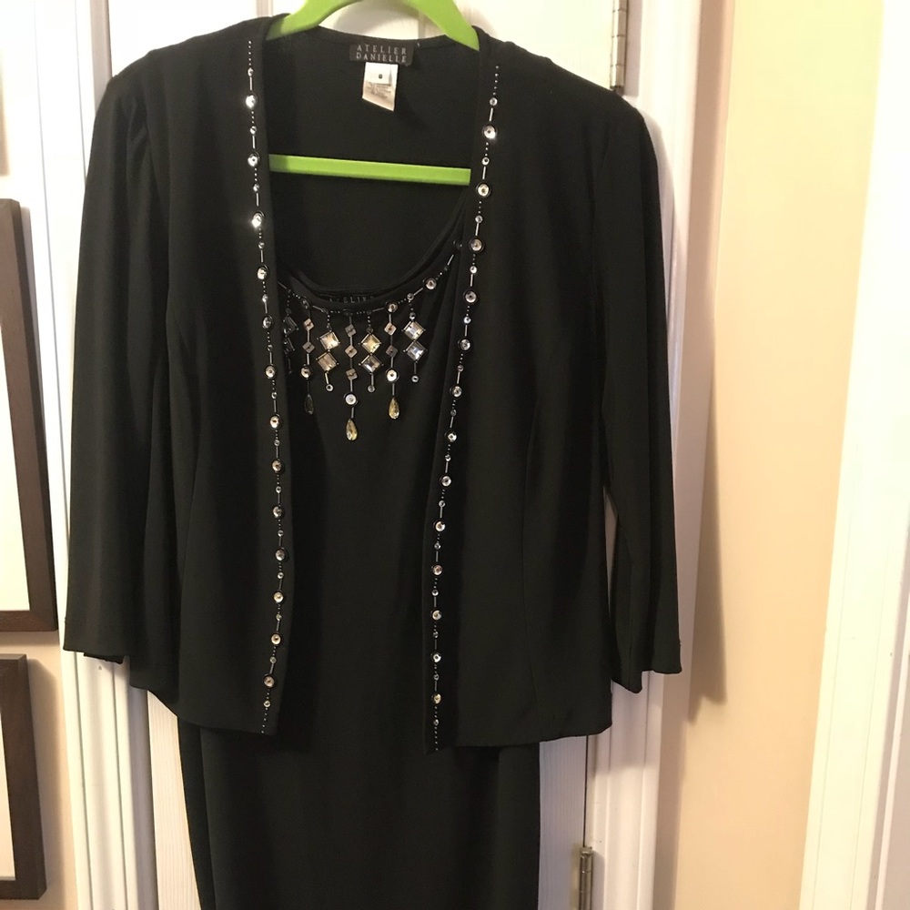 Like new black dress&jacket with sequins & stones