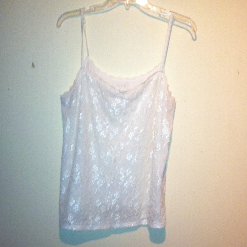 XL ELLE women's lace cream tank