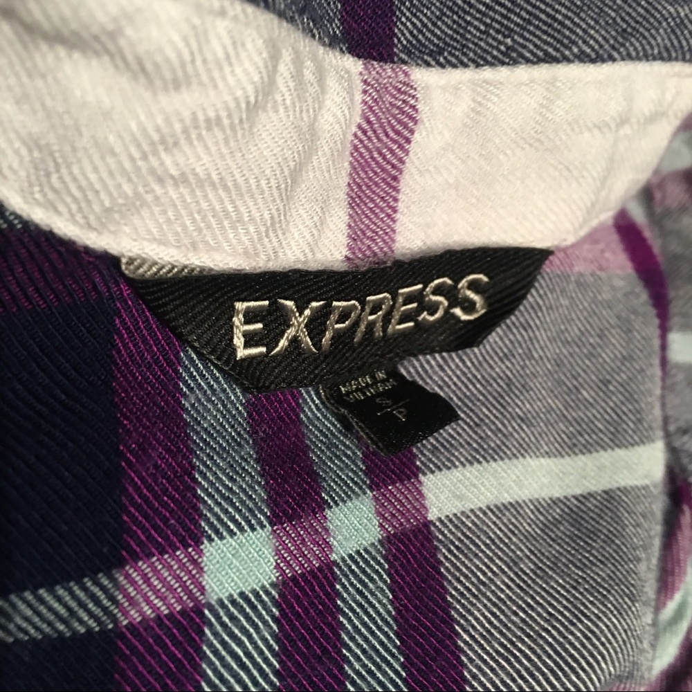 5 for $25 Sale! ultra violet plaid button down top - Picture 4 of 5