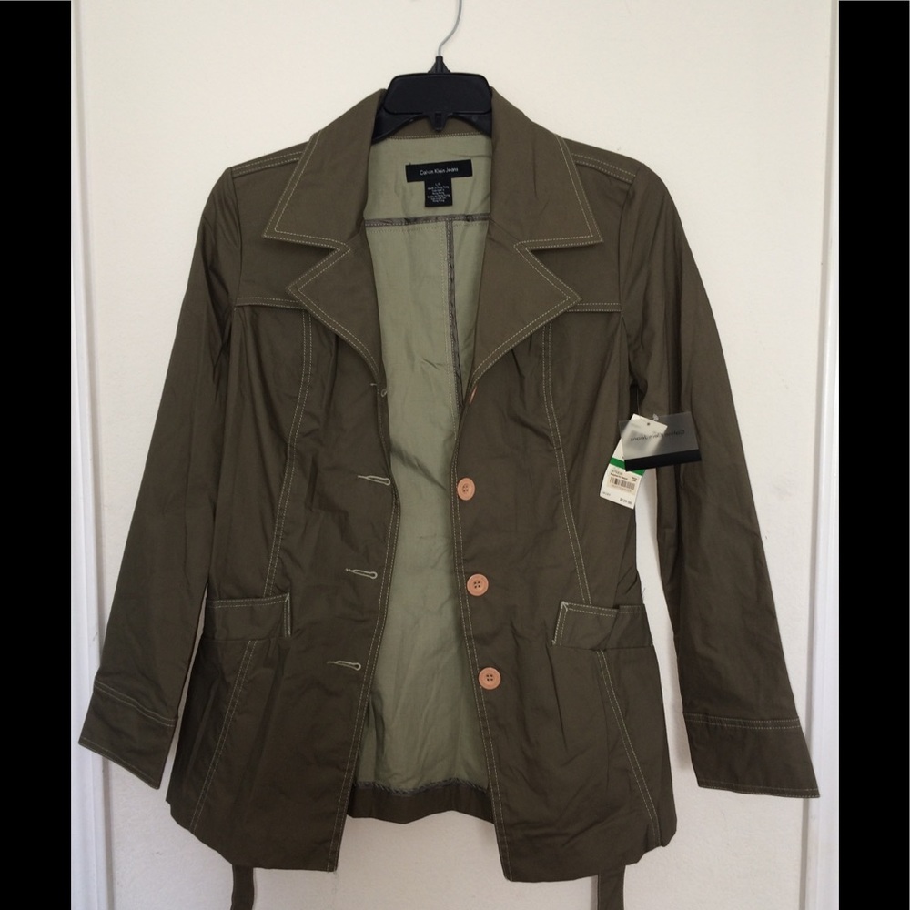 Calvin Klein Jacket, Olive Green Size Large
