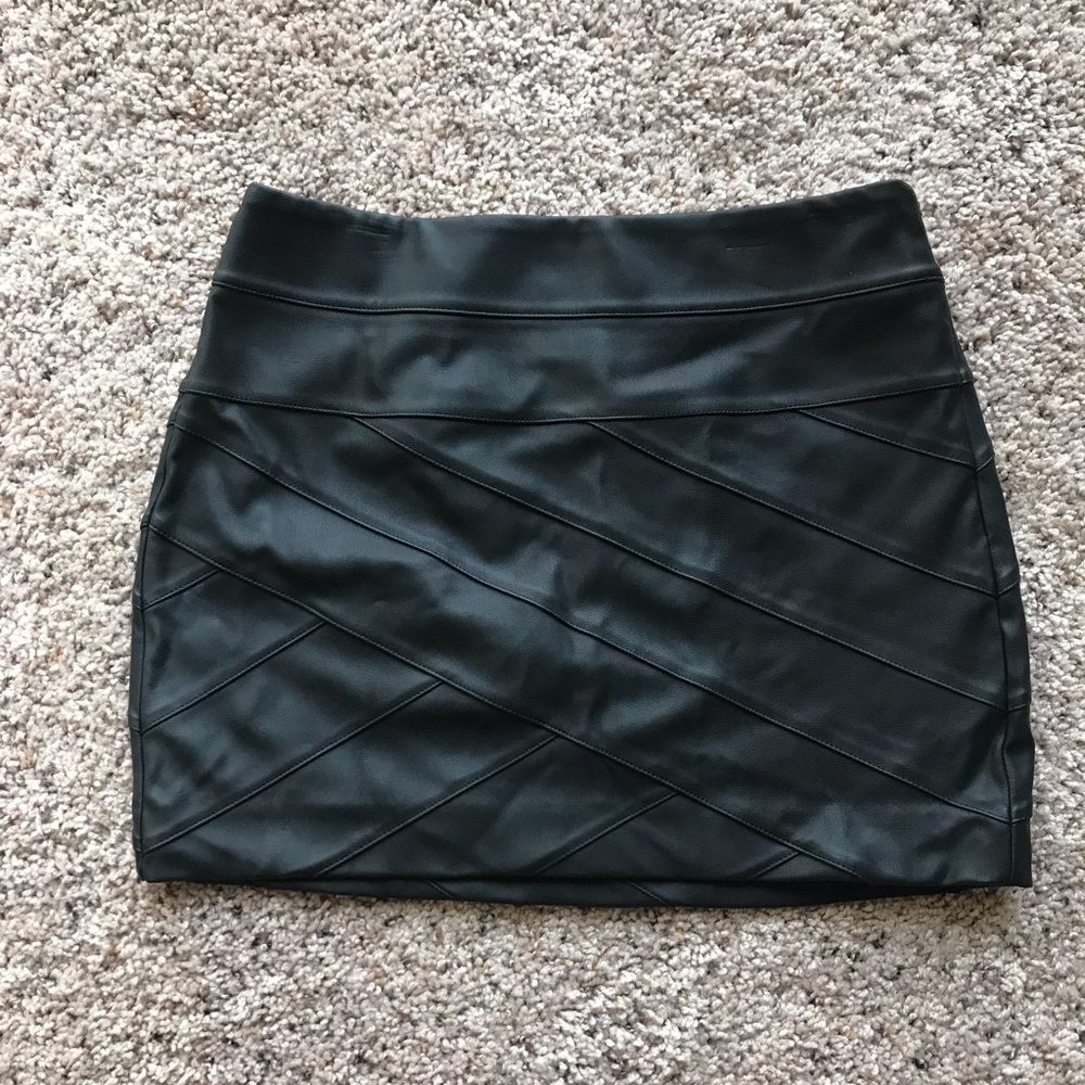 Black Leather Express Skirt