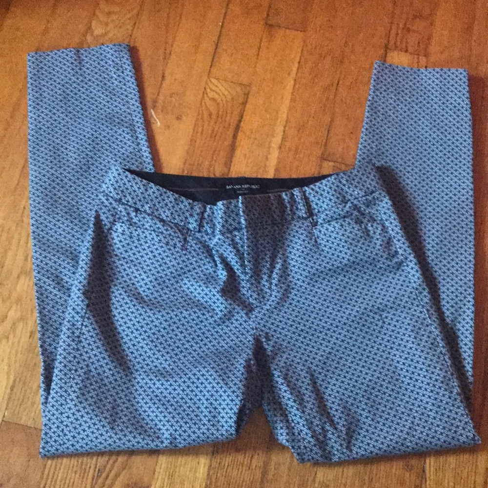 Blue Patterned Banana Republic Pants