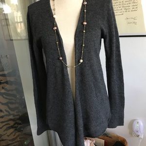 Charcoal grey cashmere shawl sweater