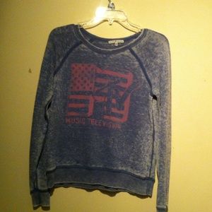 XS Junk food brand distressed logo MTV sweatshirt