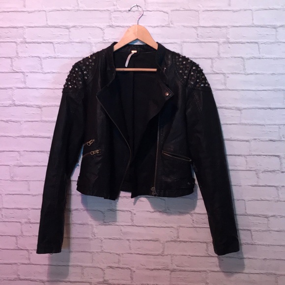 Studded vegan leather moto jacket from Free People - Picture 2 of 7