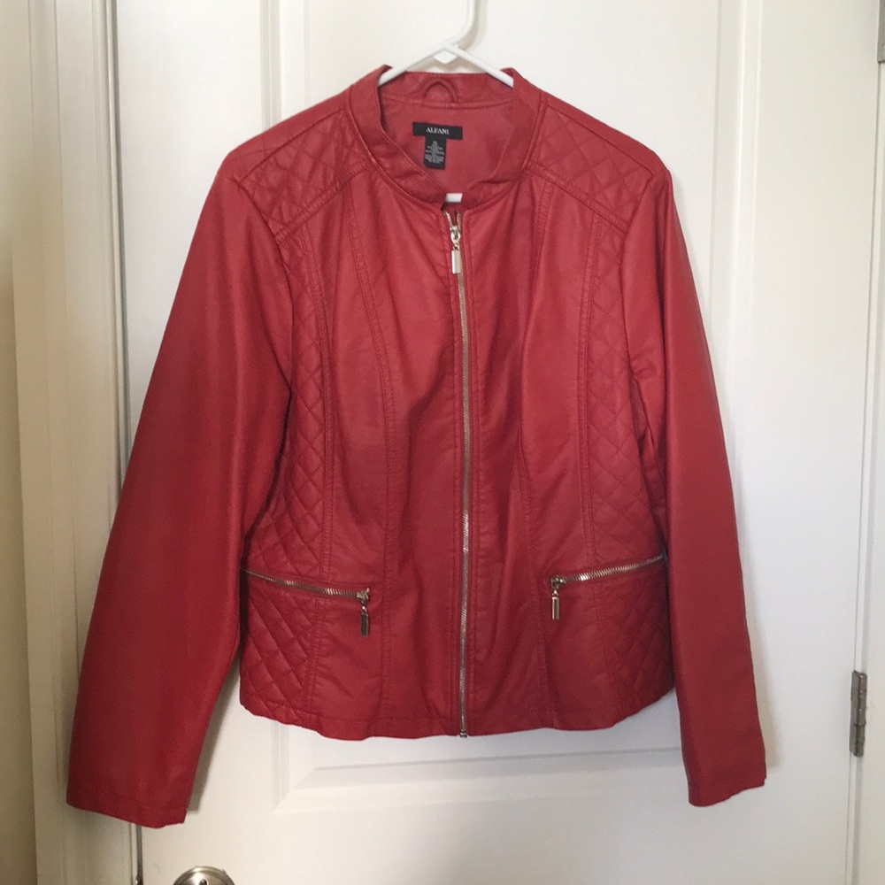 Alfani Red pleather coat