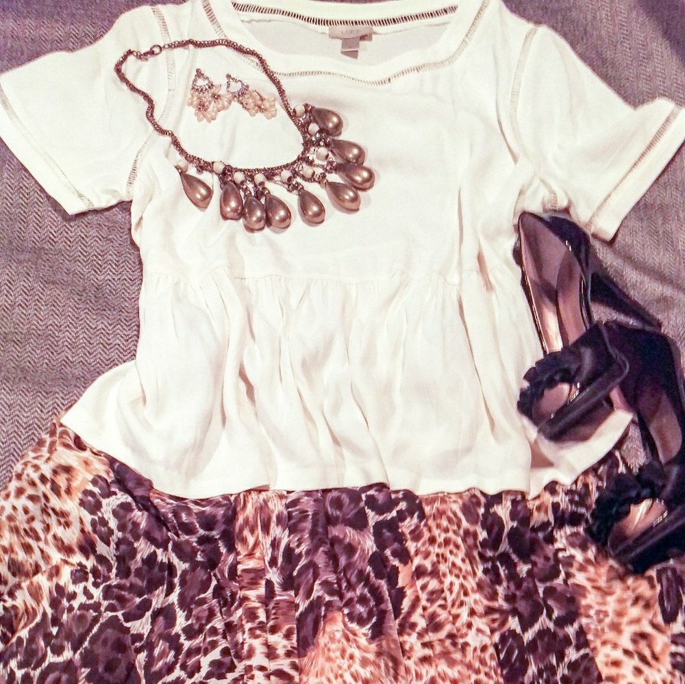 Alex Marie Animal Print Pleated Skirt