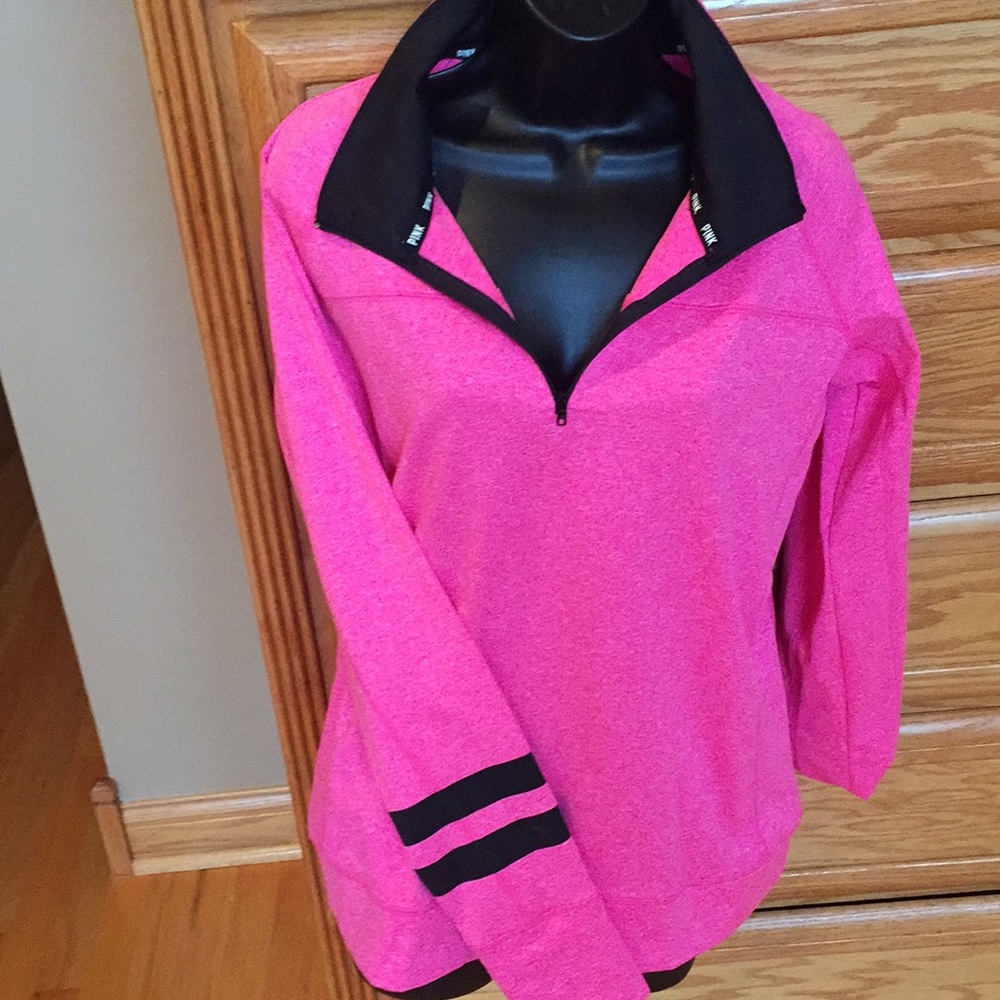PINK Hot Pink / Black Half Zip
